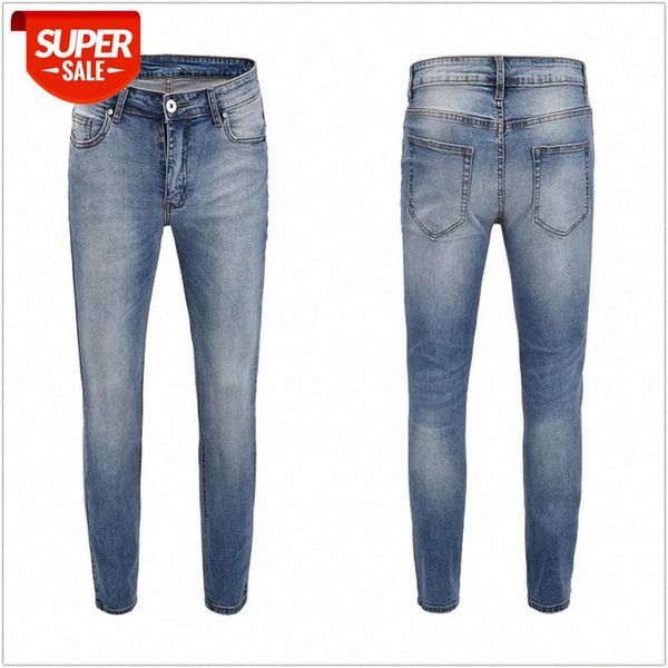 

kanye tongfeng four-match blue wash slim-fit small-foot stretch men's jeans #yh8q