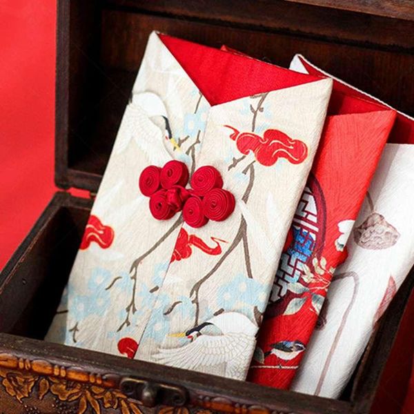 

chinese style red envelope year fabric disc buckle packet 1 pcs gift wrap
