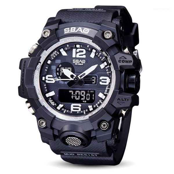 

luxury digital male wristwatch men watch sport electronic clock man 30m waterproof men's watches relogio masculino wristwatches, Slivery;brown