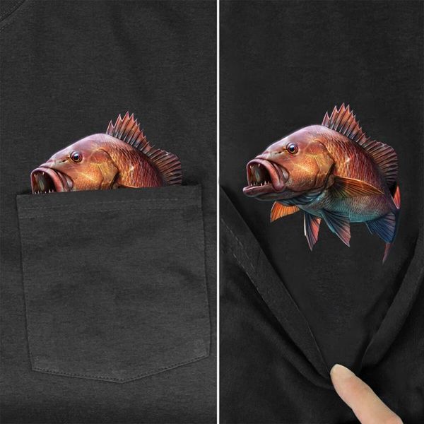 

men's t-shirts cotton t-shirt fashion pocket mangrove jack fishing printed casual shirt men for women short sleeve funny black tees, White;black