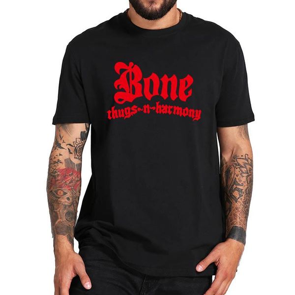 

men's t-shirts bone thugs-n-harmony t shirt american hip hop tshirt eu size breathable cloth cover print camiseta, White;black