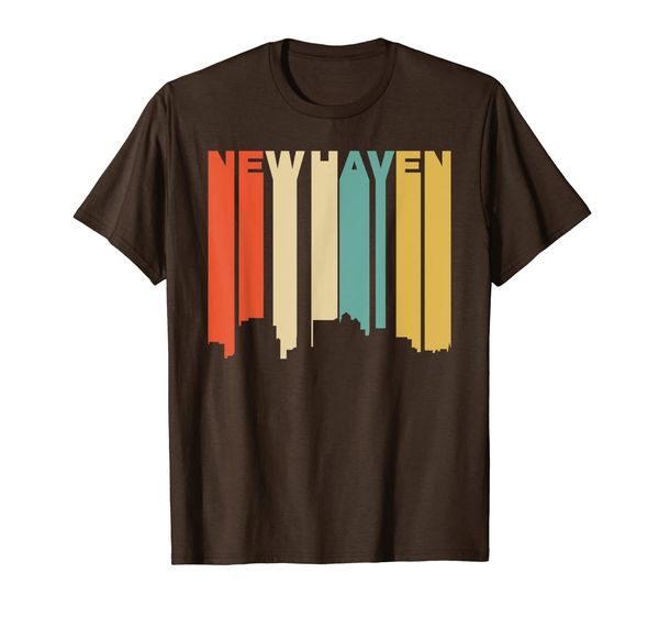 

Retro 1970' Style New Haven Connecticut Skyline T-Shirt, Mainly pictures
