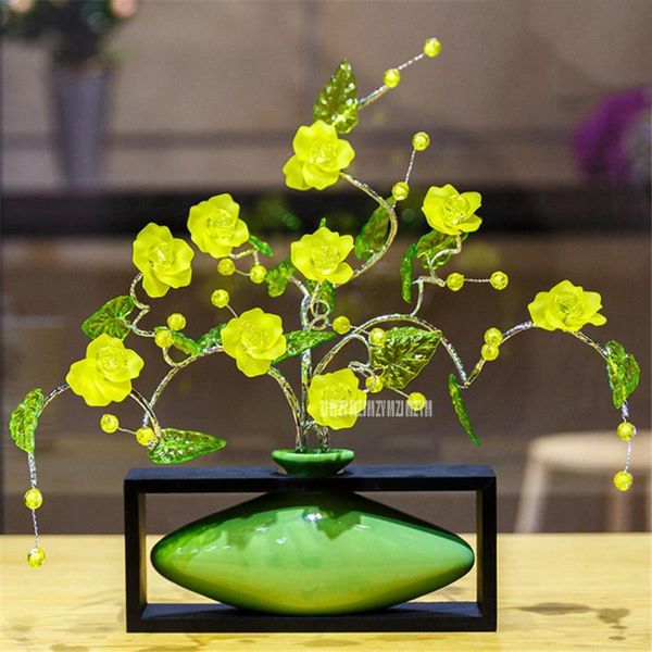 

vases modern europe simple rectangle ceramic vase ornament artificial crystal flower living room coffee table el home furnish decro
