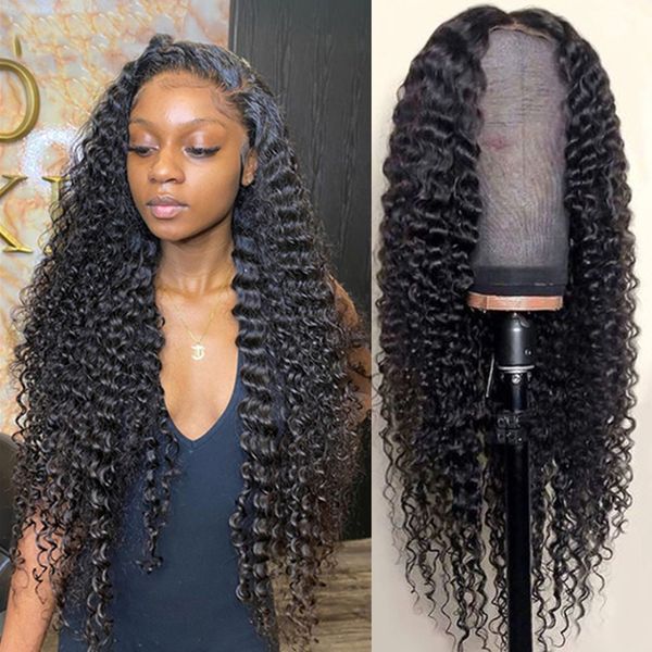 Indian Jerry Curl 13x6 Transparente Spitzeperücken Remy Human Hair Perücke Vorgeptet für Frauen