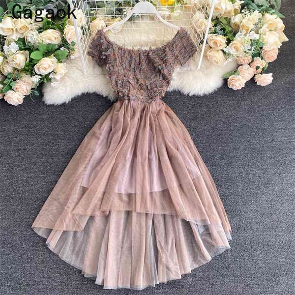 

woman dress summer slash neck vintage short sleeves mini party dresses slim fashion korean wild vestidos 210531, Black;gray