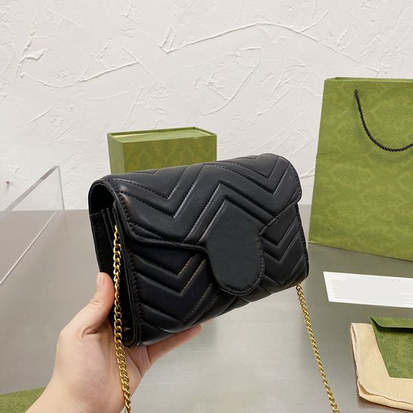 

quality cowhide chain bag women stripes crossbody handbag ladies shoulder messenger bags classic flap card wallet silver hardware