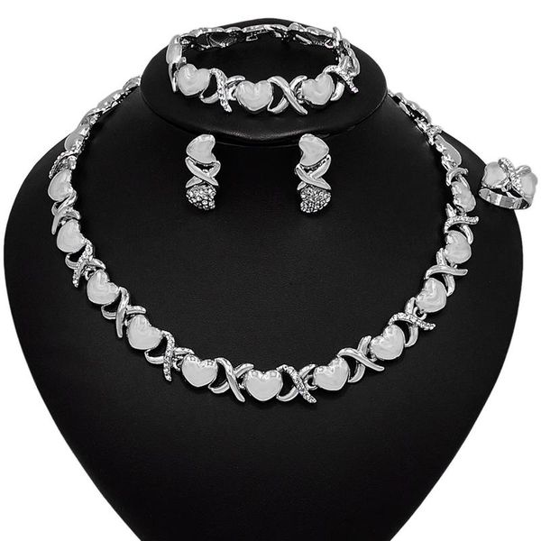 

yulaili hugs and kisses necklace heart shape silver color jewellery engagement anniversary gifts for women chokers, Golden;silver