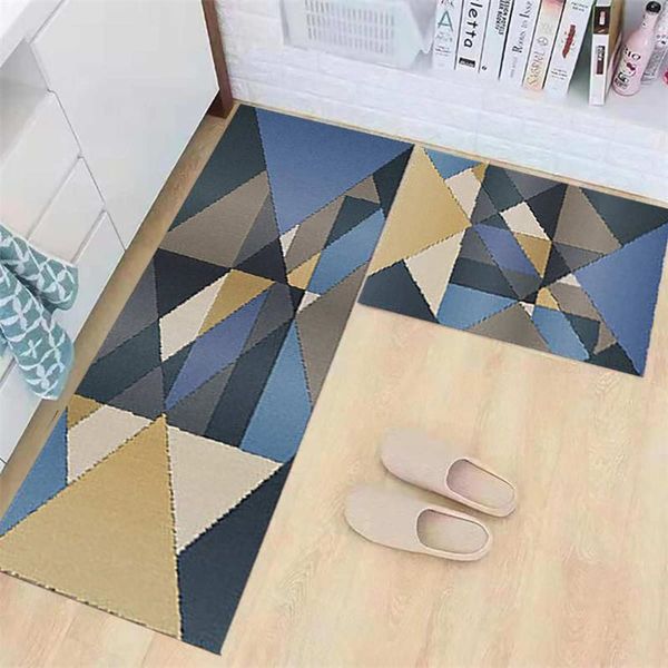 

2-piece kitchen mat non-slip modern area carpet geometric print door pad can be used in living room balcony bathroom rugs carpets