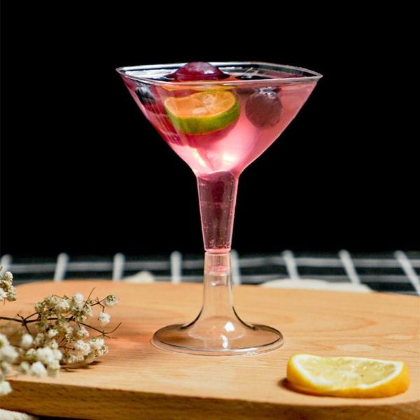 

disposable dinnerware 25pcs hard plastic square mouth goblet wedding birthday party red wine champagne cocktail glass dessert transparent fr