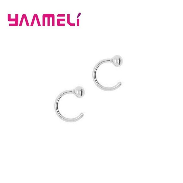 

sterling silver stackable pendientes earrings punk hip hop semicircle cartilage silver/gold bohemia women men jewelry hoop & huggie, Golden;silver