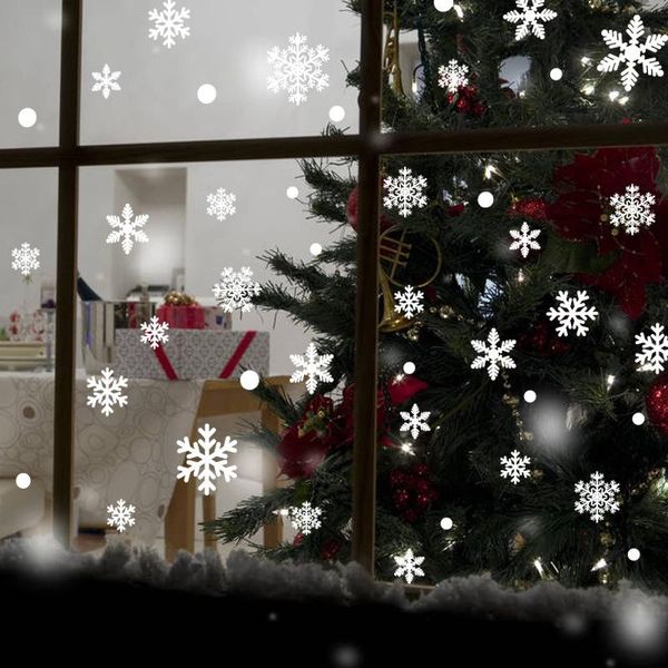 

window stickers christmas snowflake decoration labels assorted size dot glitter home bar diy 9100