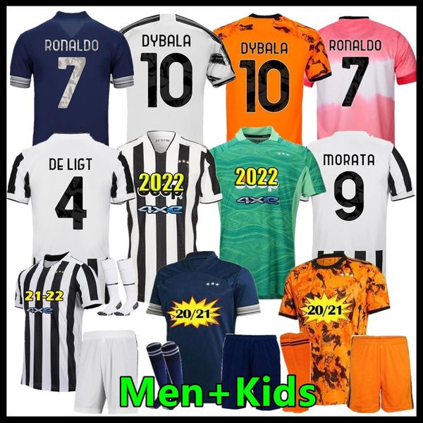 

fans player version soccer jersey 2021 2022 ronaldo dybala morata chiesa mckennie juventus football kit shirt 21 22 juve men + kids fourth 4, Black;yellow