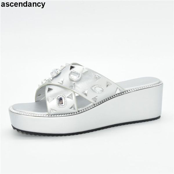 

fashion luxery shoes women womens platform heels ladies dress plus size 42 slip on rhinestone pumps, Black