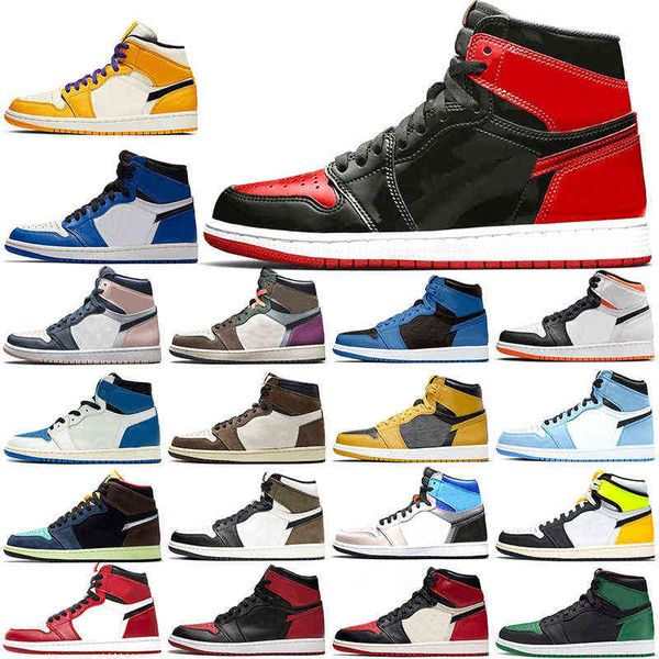 

st quality jordns 1 basketball shoes 1s men women trainers bubble gum hand crafted dark marina blue university pollen prototype volt silver