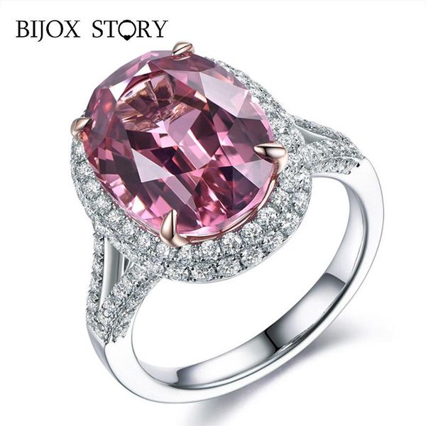 

cluster rings bijox story luxury 925 sterling silver ring with oval shape z gemstone jewelry open for women wedding party wholesale, Golden;silver