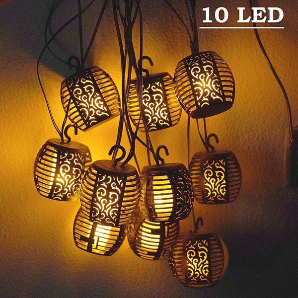 

solar lamps led lantern string light outdoor waterproof super bright garden decoration for patio yard hanging flame lights