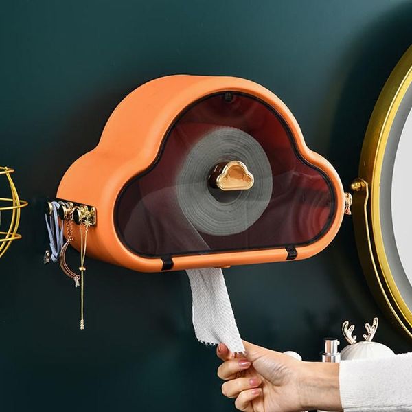 

tissue boxes & napkins cloud punchselfadhesive waterproof wallmounted toilet box multifunction bathroom storage organizer paper holder