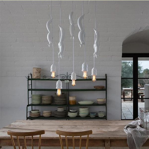 

pendant lamps modern art resin squirrel led chandelier industrial bedroom kitchen loft decorative lamp