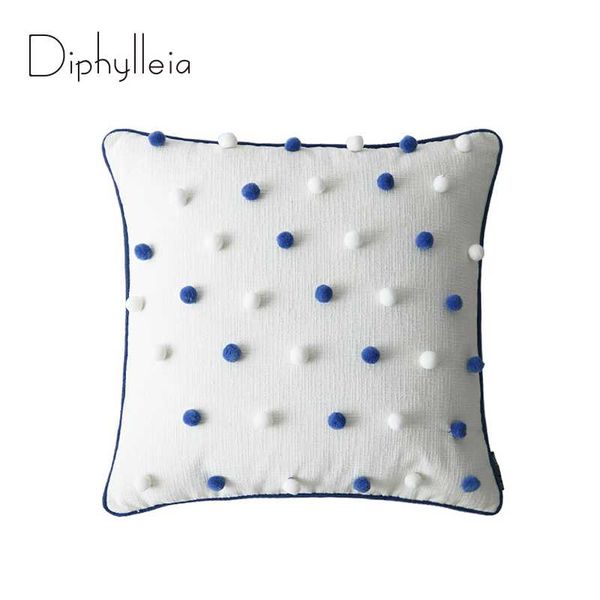 

pillow case diphylleia chaise cushion cover velvet pompom decorative ins modern nordic handicraft sofa couch bed living room