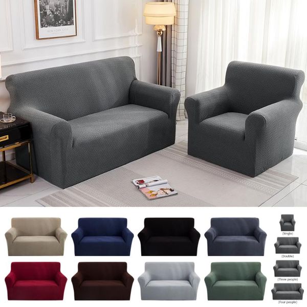 

chair covers solid color jacquard elastic sofa seater seat cover protector washable furniture slipcover 1/2/3/4 seats