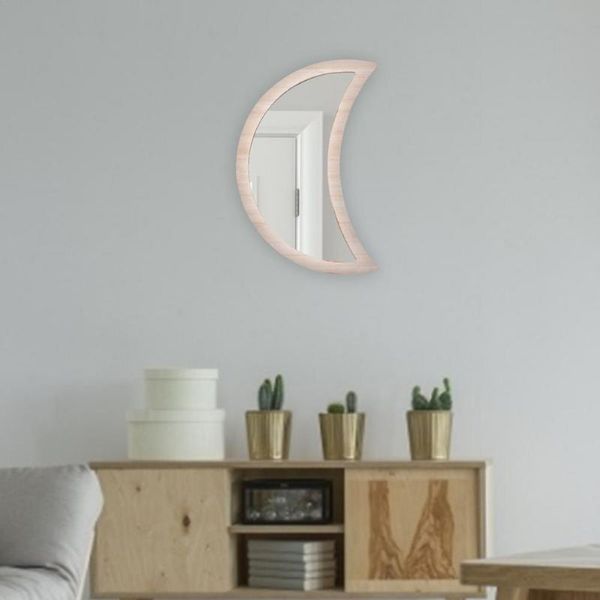 

mirrors wooden decorative mirror moon phase wall stickers bedroom diy bohemian