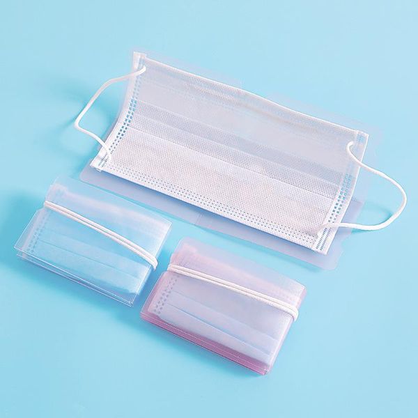 

10pcs mask storage clip compact portable foldable translucent and waterproof design box outdoor essential bags