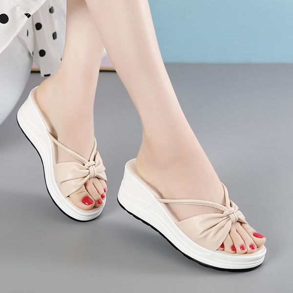 

women's slippers 2021 summer outdoor beach solid color fashion sandals flat casual shoes, Black