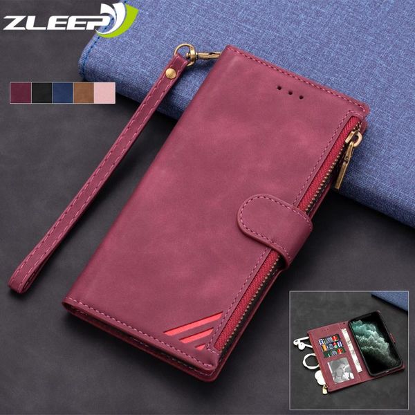 

zipper wallet case for galaxy s21 s20 fe s10e s9 s8 note 20 10 9 8 ultra plus lite s6 s7 edge flip leather phone cover cell cases