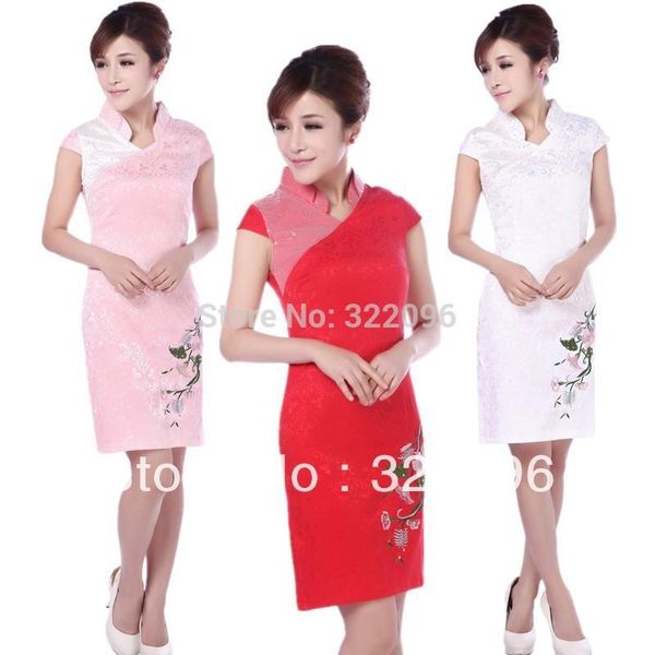 

shanghai story fashion u collar wedding dress traditional cheongsam evening jy057--2 ethnic clothing, Red