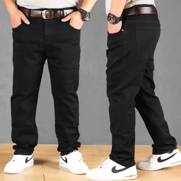 

men's shorts thin loose jeans straight plus size baggy high waist stretch casual pants denim for black 42,44,46,48 8uvv, White;black