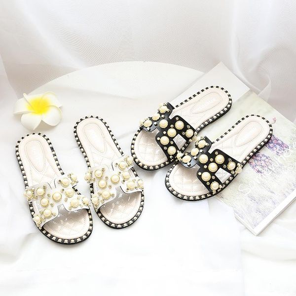

slipper home slippers children for girls pearl shoes princess flats beach kids crystal sandals shiny, Black;grey