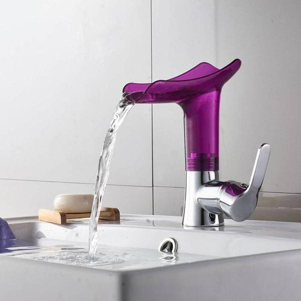 

bathroom sink faucets basin waterfall faucet for mixer tap single handle deck mounted torneiras e