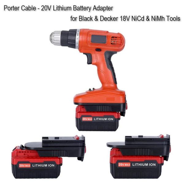 

hand & power tool accessories adapter for black decker convert stanley &porter cable 20v lithium battery to 18v nicad nimh