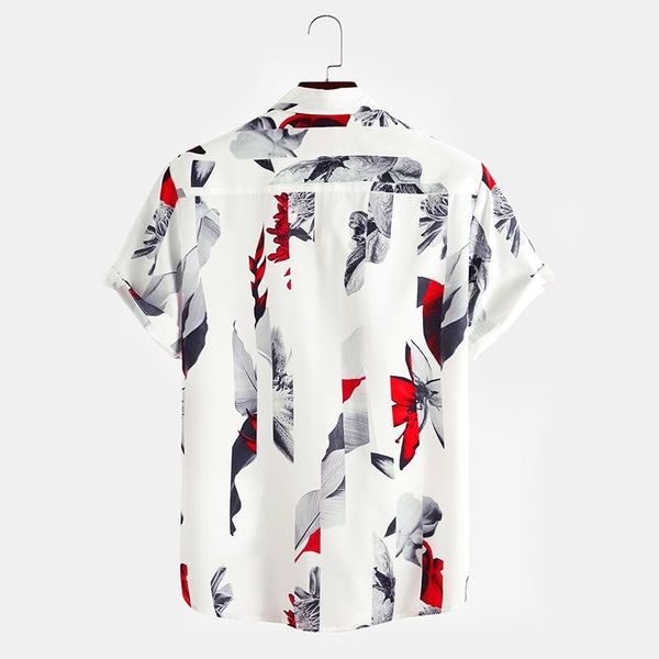

selling product in 2021 summer men's short-sleeved shirts fashion casual printed clothing, White;black