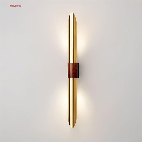 

american long metal tube gold black wall lamp living room decoration led sconce luxury loft decor corridor art lighting fixtures