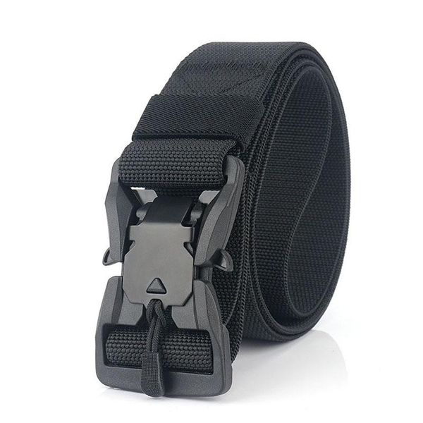 

belts 2021 fashion magnetic buckle nylon belt casual versatile elastic woven waistband 125*3.8cm men canvas cinturon hombre, Black;brown