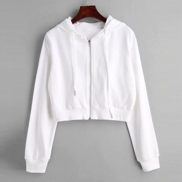 

europe and the united states spring autumn women's pure color short thin zipper cardigan hoodie yoga outfit
