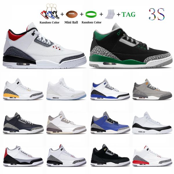

2023 3 3s mens basketball shoes fire red racer blue royal cement triple white laser orange men trainer outdoor sports shoe sneakers