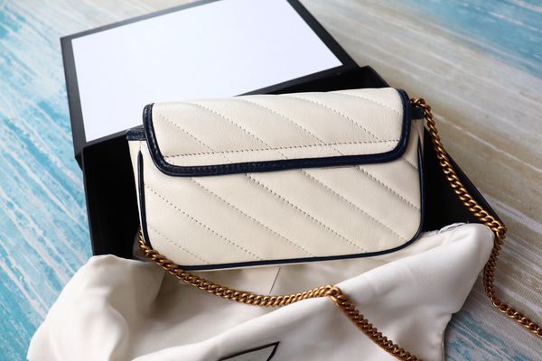 

fashion white genuine leather with gold twisted hardware women shoulder bag with box bags mini women crossbody bag