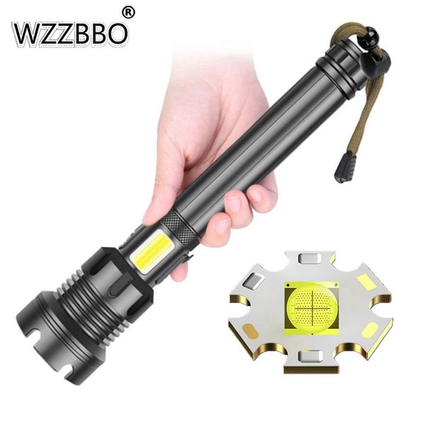 

flashlights torches xhp160+cob red and white light strong 18650 or 26650 usb tactical flash xhp70.2 rechargeable bright work lamp