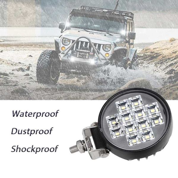 

working light minjie led work 18w 10v-30v off road round bright flood 6000k waterproof car-styling bulb for car truck suv