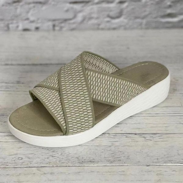 

slippers women casual shoes platform sandals female slides solid comfort flats plus size cross summer 2021 beach ladies, Black