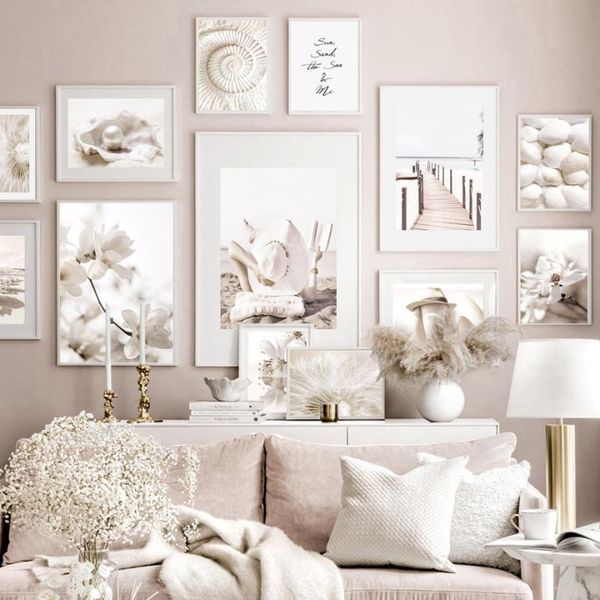 

paintings begonia shell pearl bikini girl dandelion nordic style landscape wall art canvas painting posters and prints living room decor