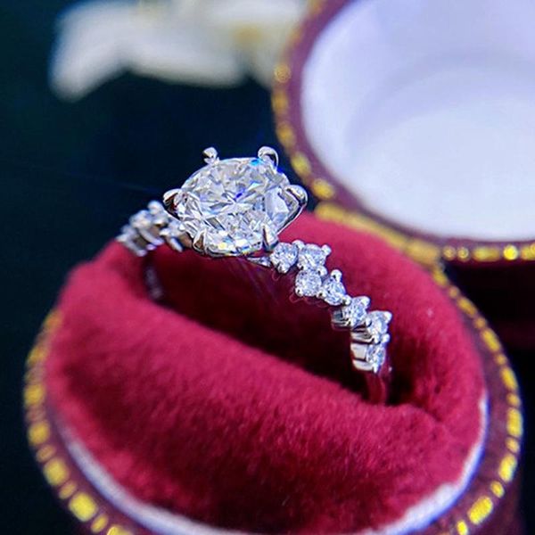 

wedding rings caoshi fashionable design women's engagement finger-ring brilliant round shaped zirconia exquisite modern jewelry accesso, Slivery;golden