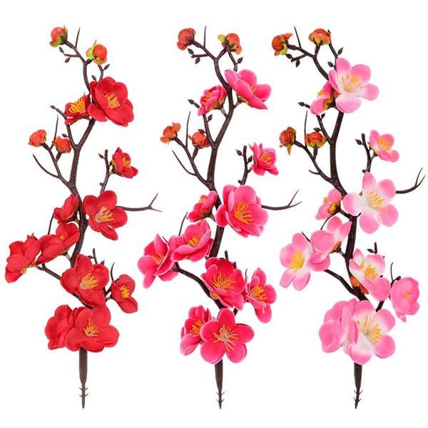 

decorative flowers & wreaths 1pack plum blossom artificial home simulation flower table decoration accessories red/pink fake branch