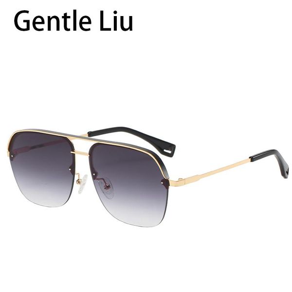 

sunglasses fashion square half frame men vintage oversized designer sun glasses women double beam eyeglasses uv 400, White;black