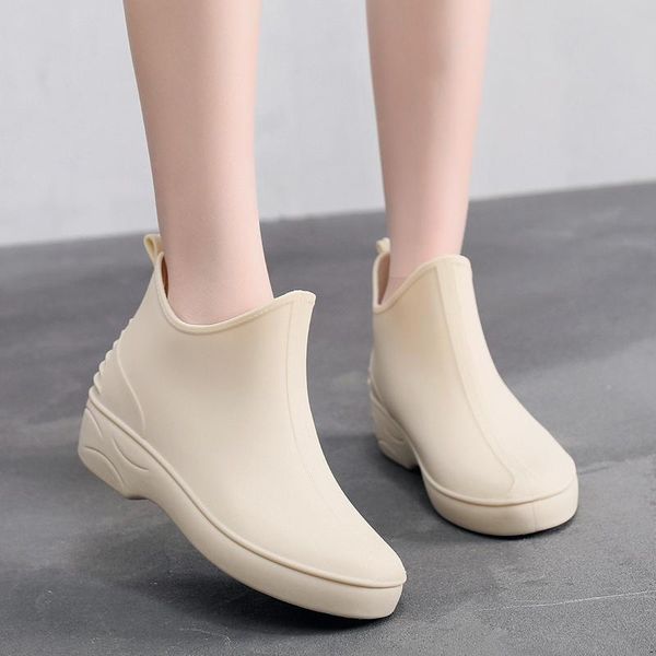 

boots women water shoes high fashion sneakers thick sole non-slip female short womens ankle waterpoof ladies, Black