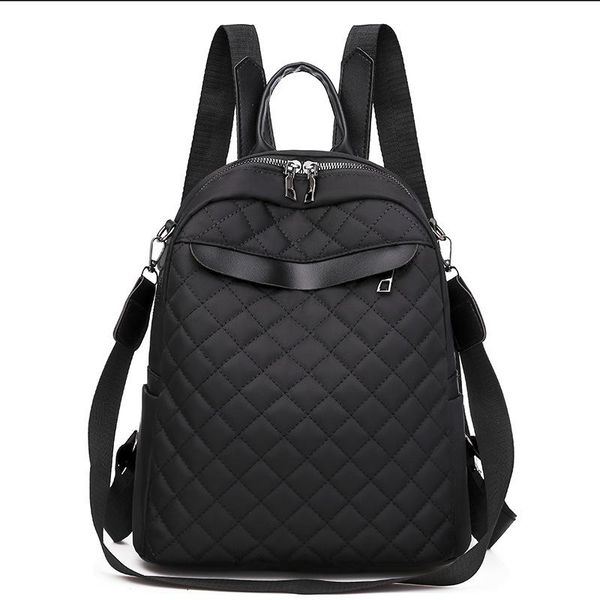 

school bags backpack women 2021 fashion korean version wild oxford cloth simple diamond travel anti-theft bag