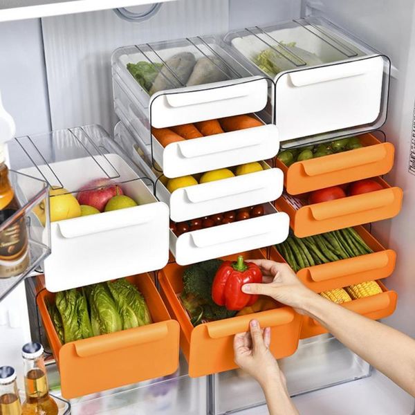 

storage bottles & jars stackable fridge drawer shelf space saving egg food box large capacity fruit organizer