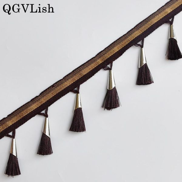 

qgvlish 12m/lot 7cm wide lace tassel fringe trims diy sew sofa cushion stage valance curtain accessories ribbon belts trim other home decor